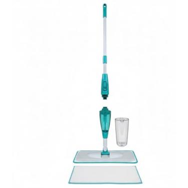 Imagem de Mop Spray com Reservatório 365ml – Refil Microfibra Lavável – Cabo em Aço Inox – Rodo de Limpeza para Piso, Madeira, Cozinha e Casa