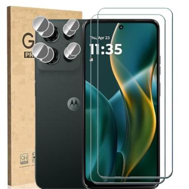 Imagem de Ranyi [Pacote com 2 + 2] Protetor de tela para Motorola Moto G Play 2026 + protetor de lente de câmera, rigidez 9H, antiarranhões, sem bolhas, protetor de tela de vidro temperado compatível com Moto G
