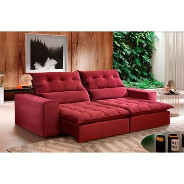 Imagem de Sofá Retrátil E Reclinável Orion 2,50m 04 Lugares Txr Bordô