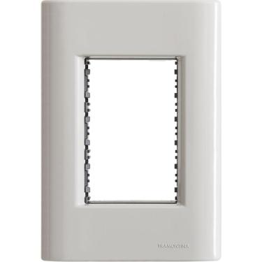 Imagem de Placa 3 Postos 4x2 Tramontina Giz Fendi Soft Touch Com Suporte