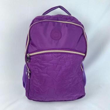 Imagem de Mochila Escolar Feminina Casual Reforçada Estrela roxo