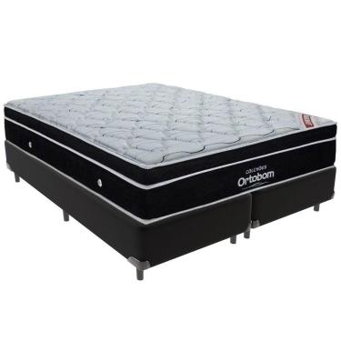 Imagem de Cama Box Preto E Colchão Elegant Molas Ensacadas Queen Ortobom