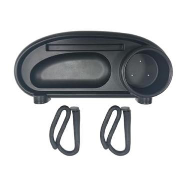 Imagem de Amagogo Bandeja universal para lanches em carrinho de bebê com porta-copos, apoio de braço flexível e suporte para os braços.