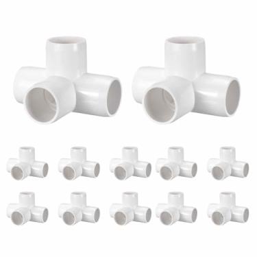 Imagem de DTGN 12 peças de encaixe de PVC de cotovelo de 3,8 cm, encaixe de tubo de PVC de grau cruzado de 4 vias SCH40, conector de cotovelo de canto DIY para móveis de construção, conexão de estrutura de