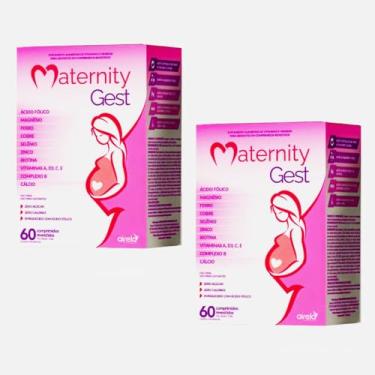 Imagem de Maternity Gest Vitamina para Grávidas Gestantes E Pré-Natal completa kit 2 Caixas 60cp cada Zero Açucar