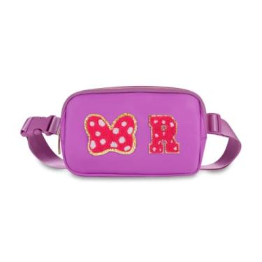 Imagem de Pochete com laço de mouse com letra inicial, presentes fofos de aniversário de Natal para meninas, filhas, mulheres, bolsa transversal à prova d'água para meninas, bolsa de cinto personalizada para