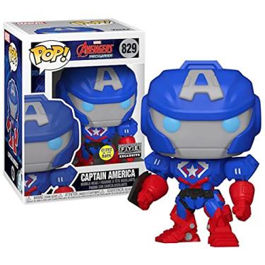 Imagem de Funko Pop Marvel Avengers Mech Strike #829 - Capitão América brilha no escuro - Edição especial exclusiva Marvel Pop!