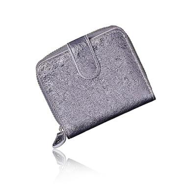 Imagem de VOICE Carteira longa tipo alinhamento de couro feito pela NEW LIFE in Italy couro de vaca art.Chic feminino elegante e fácil de usar caixa de cartão vertical em caixa de presente, Roxa, Minimalista