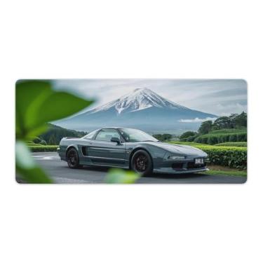 Imagem de HouLaiZhe Mount Fuji JDM NSX Car Grande Gaming Mouse Pads Tapete de Mesa Base de Borracha Antiderrapante Laptop Acessórios de Computador Suprimentos Bloco de Escrita para Escritório Casa 40 x 90 cm