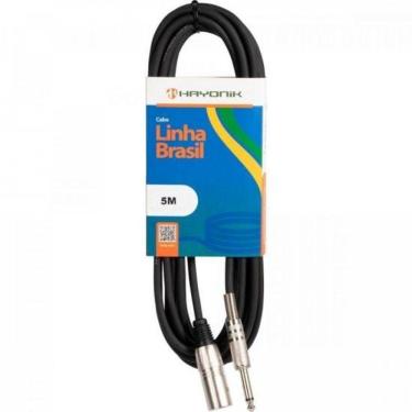 Imagem de Cabo Para Microfone Linha Brasil Xlr(M) X P10 5M Preto Hayon