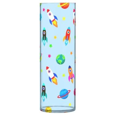 Imagem de CEBUGI Vaso de flores com foguetes coloridos 10 x 30 cm, vaso cilíndrico para flores, vaso transparente inquebrável para decoração de casa de festa de casamento