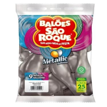 Imagem de Kit 8X Balão São Roque Metálico 9 Polegadas C/25 Unidades