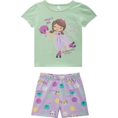 Imagem de Pijama Infantil Menina Brilha Escuro Malwee Kids Ref. 131942 Cor:Verde