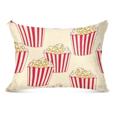 Imagem de Capas de travesseiro decorativas bege pipoca flanela padrão queen king travesseiro de cama macia estampa animal, tamanho king, 50,8 cm x 101,6 cm