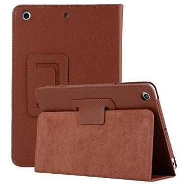 Imagem de Generic Capa fina dobrável com suporte para iPad Pro 12,9 polegadas 2017/2015 (modelo antigo, 2ª e 1ª geração), fecho magnético leve, de couro PU, flip à prova de choque, capa inteligente marrom