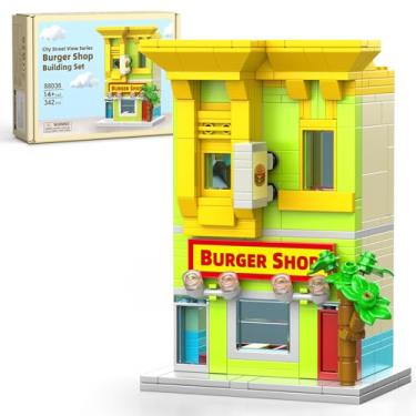 Imagem de City Burger Shop Building Set, Tiny House Building Blocks Decor Model Kit, MOC Street View House for Adults Teens Age 14+, TV Fans (342 PCS)