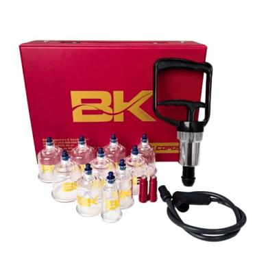 Imagem de KIT Ventosaterapia 10 Copos com Pistola de Sucção BK PLUS - Conjunto Completo para Ventosaterapia