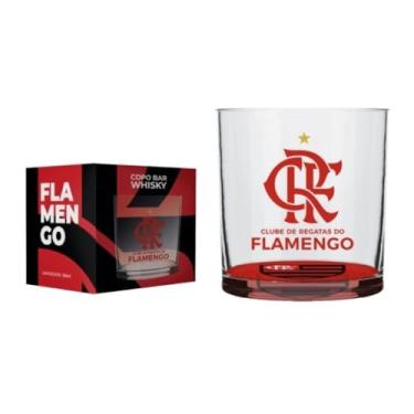 Imagem de Copo Oficial Flamengo, Bar Rocks 305ml – Vidro Personalizado Colecionável Torcedor Presente.