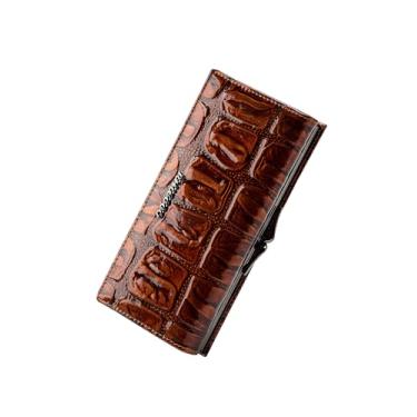 Imagem de Carteira de viagem feminina masculina carteira clutch porta-cartão de crédito, Café, M, Tendência