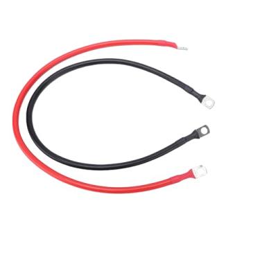 Imagem de FTVOGUE 2 Unidades 6 AWG Bateria Cabos de 24 Polegadas Com Terminais de Cobre Estanhado Selados por Calor e Negativo Positivo para Conexões de Energia do Inversor de Carro Solar