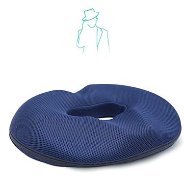 Imagem de Almofadas ortopédicas para assento de cóccix, espuma viscoelástica removível, alívio da dor pélvica, ciática, almofadas ergonômicas para cadeira de escritório, pacote com 2, 44 x 38 x 7 cm