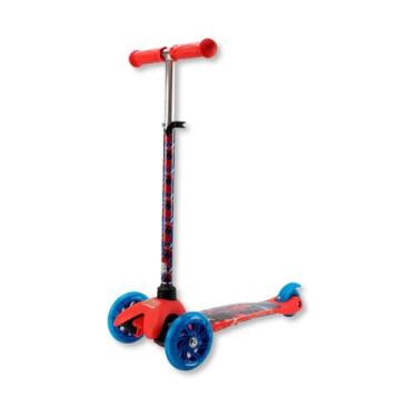 Imagem de Patinete infantil 3 rodas com led homem aranha - bbr toys