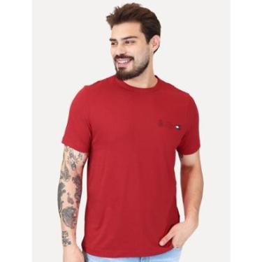 Imagem de Camiseta Tommy Hilfiger Masculina Regular Small Crest Outline Vermelha-Masculino