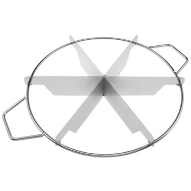 Imagem de safycaby Cortador de torta de aço inoxidável com 8 fatias, antiaderente, cortador de bolo redondo com alça pode ser cortado em 8 tortas perfeitamente uniformes (6 fatias)