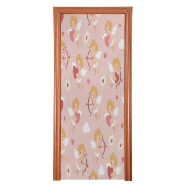 Imagem de ATTX Capa de porta da frente com cupidos de querubim brincalhões - tecido elástico lavável decoração de férias para festas, casa, decoração de porta da frente, 854 x 98 polegadas (854)