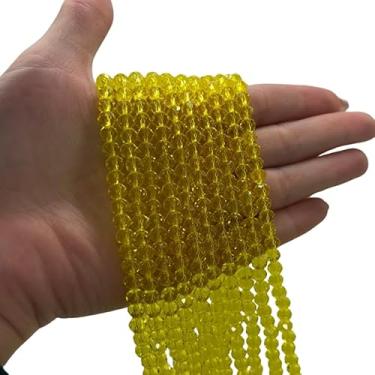 Imagem de Fios de Cristais 6mm para Bijuteria e Artesanato – 10 Fios com ~850 Pedras da Mesma Cor (Amarelo Cristal)