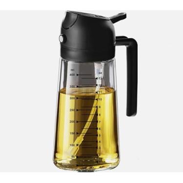 Imagem de Festa Fresh Pulverizador de azeite de oliva de vidro de 470 ml para cozinhar, dispensador de óleo 2 em 1 para utensílios de cozinha, frasco de spray premium de grau alimentício com controle de porção