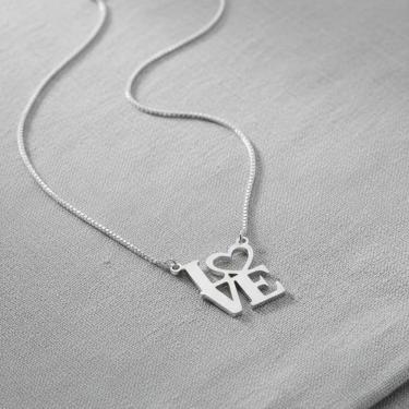 Imagem de Colar prata 925 Pingente LOVE em fio de Prata 925 Fabro Saints