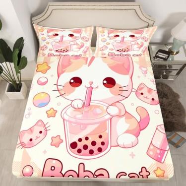 Imagem de Feelyou Jogo de lençol solteiro com 1 fronha de 40,6 cm, lençol com elástico alto, 40,6 cm, para decoração de quarto de adolescentes e adolescentes