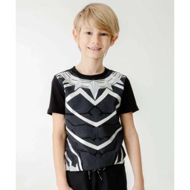 Imagem de Camiseta Infantil Pantera Negra Marvel Tam 4 a 10-43005, 10, Preto