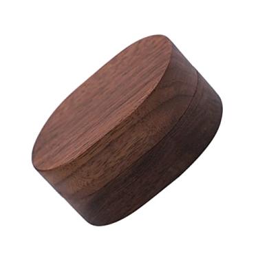 Imagem de Caixa de presente para cerimônia de dia dos namorados, noivado, madeira, colar de nogueira, organizador oval, anel de viagem, joias para decoração, exibição de casamento, brinco multiuso (café)