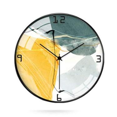 Imagem de Relógio de parede redondo criativo de arte moderna sala de estar quarto elegante personalidade abstrata relógio decorativo criativo (cor: dourado tamanho: A) (preto B)
