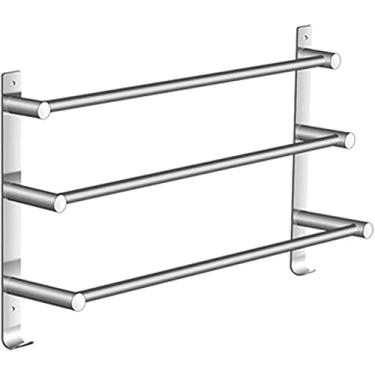 Imagem de 3FLQOOPP Prateleira minimalista moderna, toalheiro de parede de aço inoxidável banheiro três barras com gancho cozinha rack doméstico 70 cm em casa cozinha e banheiro hotel escritório, 50 cm vida