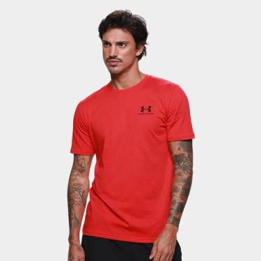 Imagem de Camiseta Under Armour Sportstyle Masculina, Vermelho, Preto, M