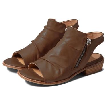 Imagem de MOOMMO Sandália feminina de salto baixo, botinhas, peep toe, com zíper lateral, recortada, costas nuas, salto grosso, salto empilhado, botins, bico aberto, plissado, retrô, casual, sandálias de salto