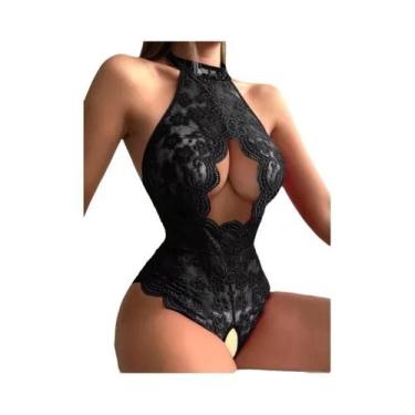 Imagem de Conjunto De Lingerie Sexy Feminina Com Sutiã Transparente De Renda E C