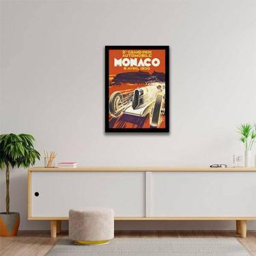 Imagem de Quadro Decorativo Carro De Corrida Em Mônaco 45x34cm