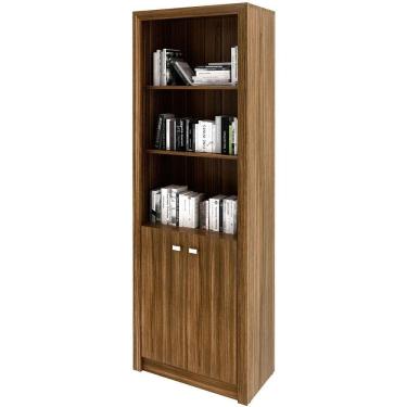 Imagem de Estante Armário Alta Livreiro Multiuso Office 2 Portas Nogal