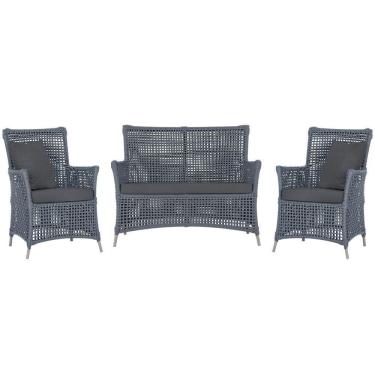 Imagem de Jogo Sofá E 2 Poltronas Igapó Alumínio Fendi E11 Trama Prata