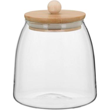 Imagem de Table Pote 13X11X11Cm 650Ml Borosilicato Transp Tampa Bambu