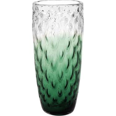 Imagem de Vaso Decorativo Enfeite Casa Vidro 51x23x23cm Verde