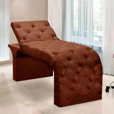 Imagem de Maca Estofada Estética Cílios Regulável Spa Veludo Anitta Cor:terracota
