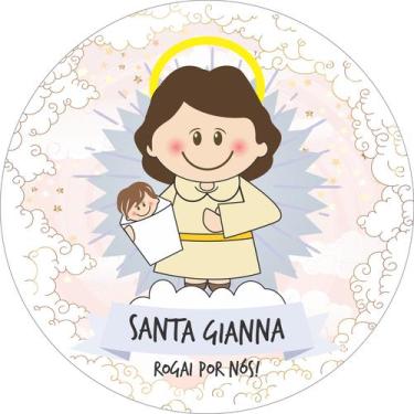 Imagem de Painel de Tecido Sublimado Redondo Santinhos Católicos Santa Gianna c/