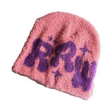 Imagem de Gorro Unissex Y2K De Pelúcia Felpuda Quente De Tricô Estilo Hip Hop Pa