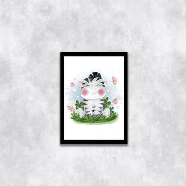 Imagem de Quadro Infantil Estilo Aquarela Zebrinha 24X18Cm 002 - Quadros On-Line