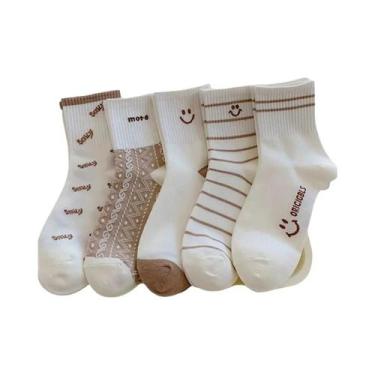 Imagem de Conjunto De Meias Baixas Femininas Com Padrão De Urso Fofo, 10 Pares, 